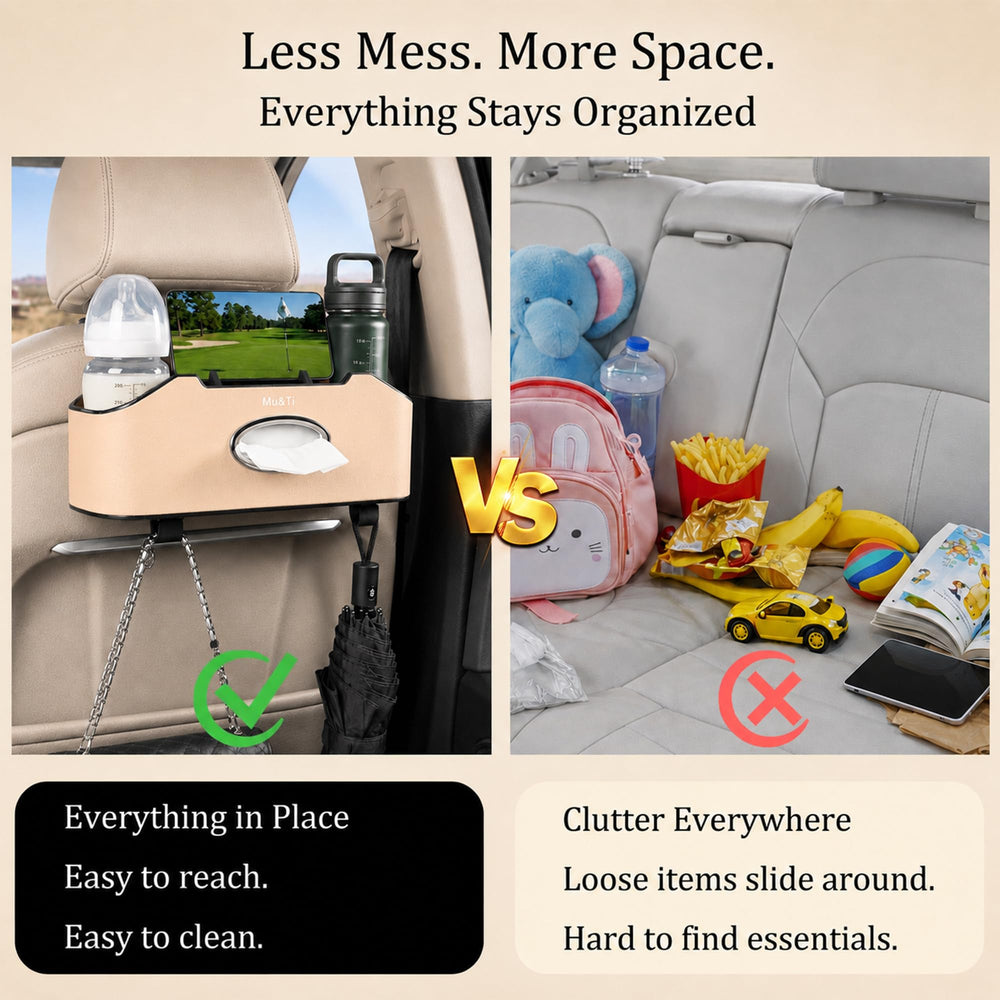 Mu&Ti installed in an SUV rear seat for family trip convenience