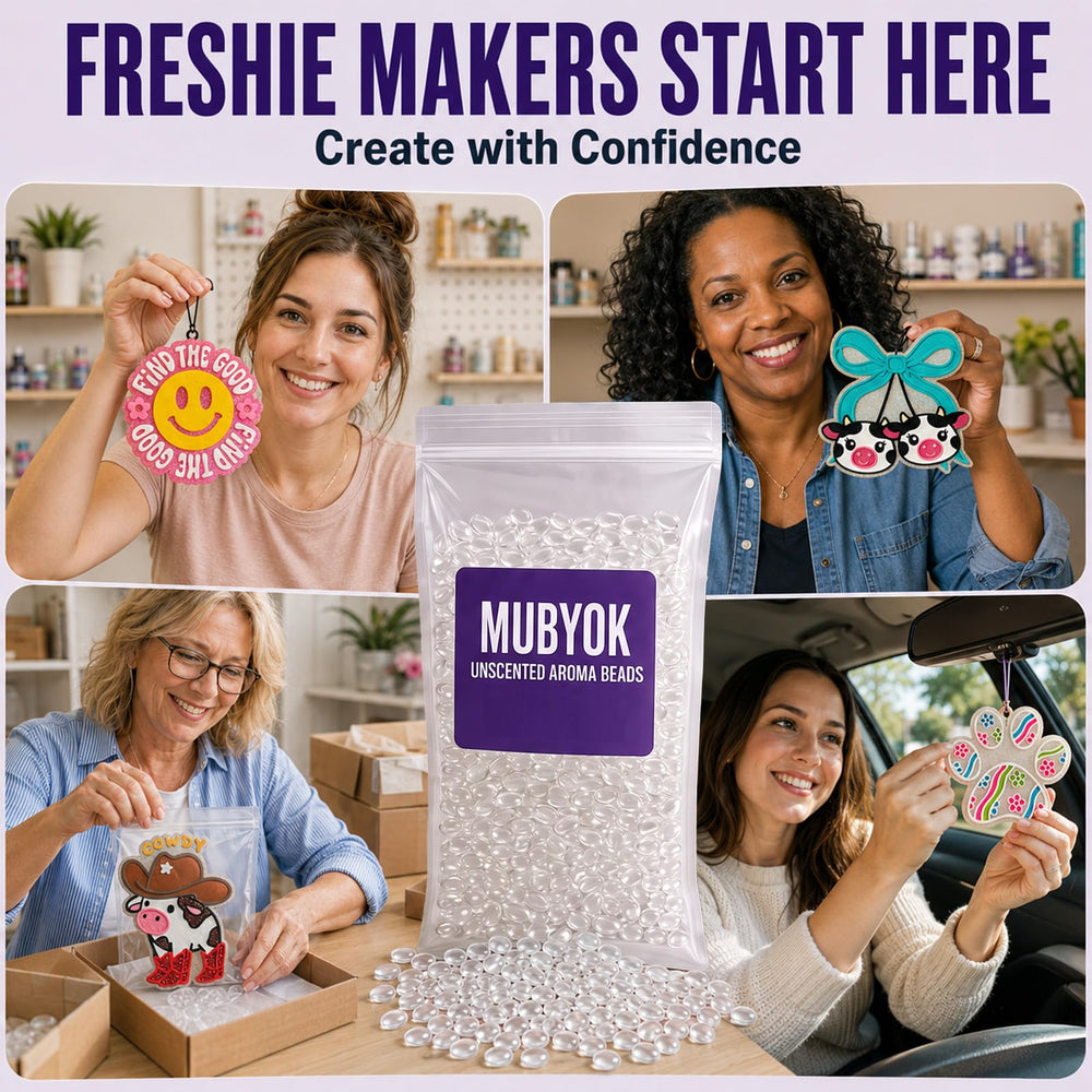 MUBYOK beads on workbench during crafting to speed production workflow