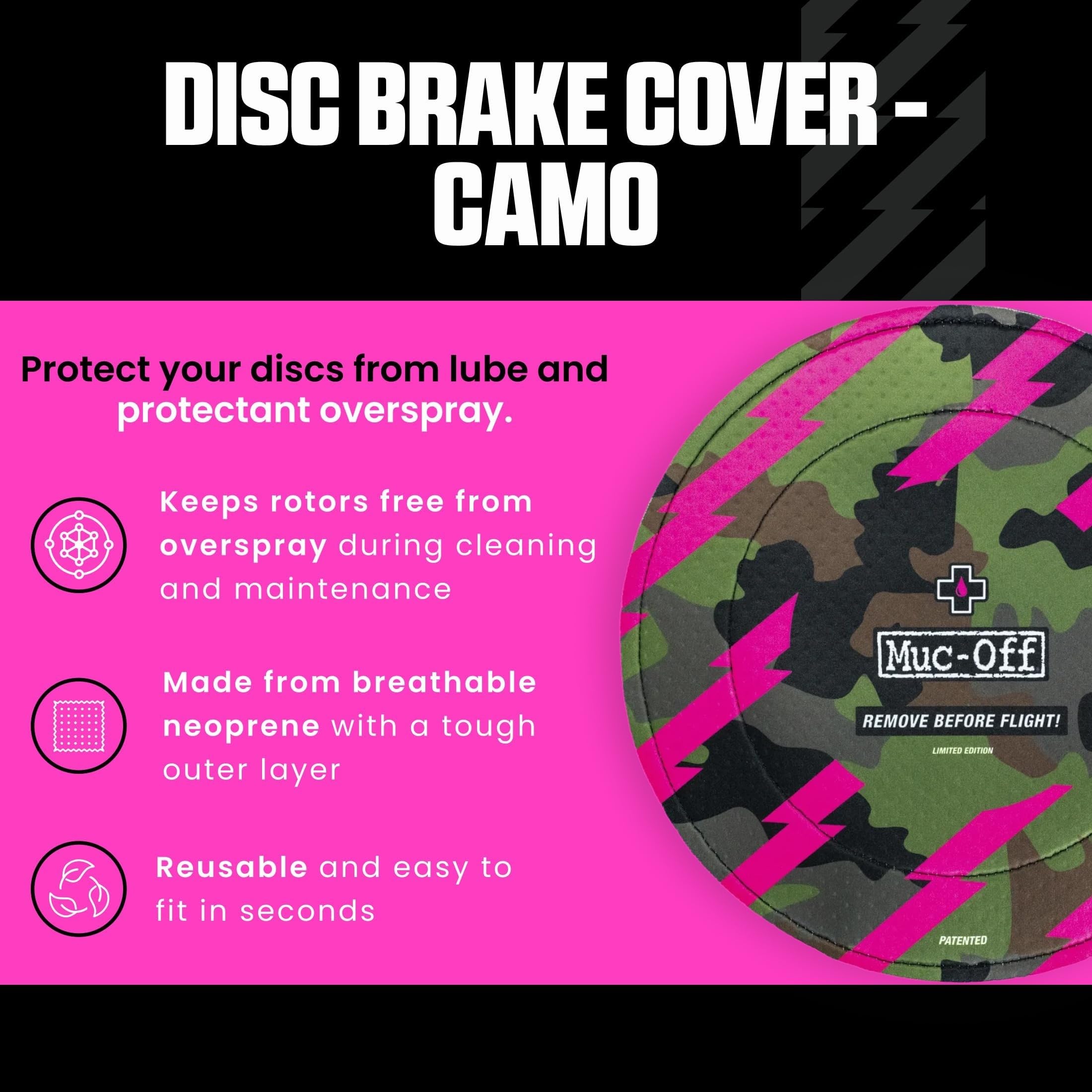 Muc-Off close-up of velcro base plate for secure axle fit