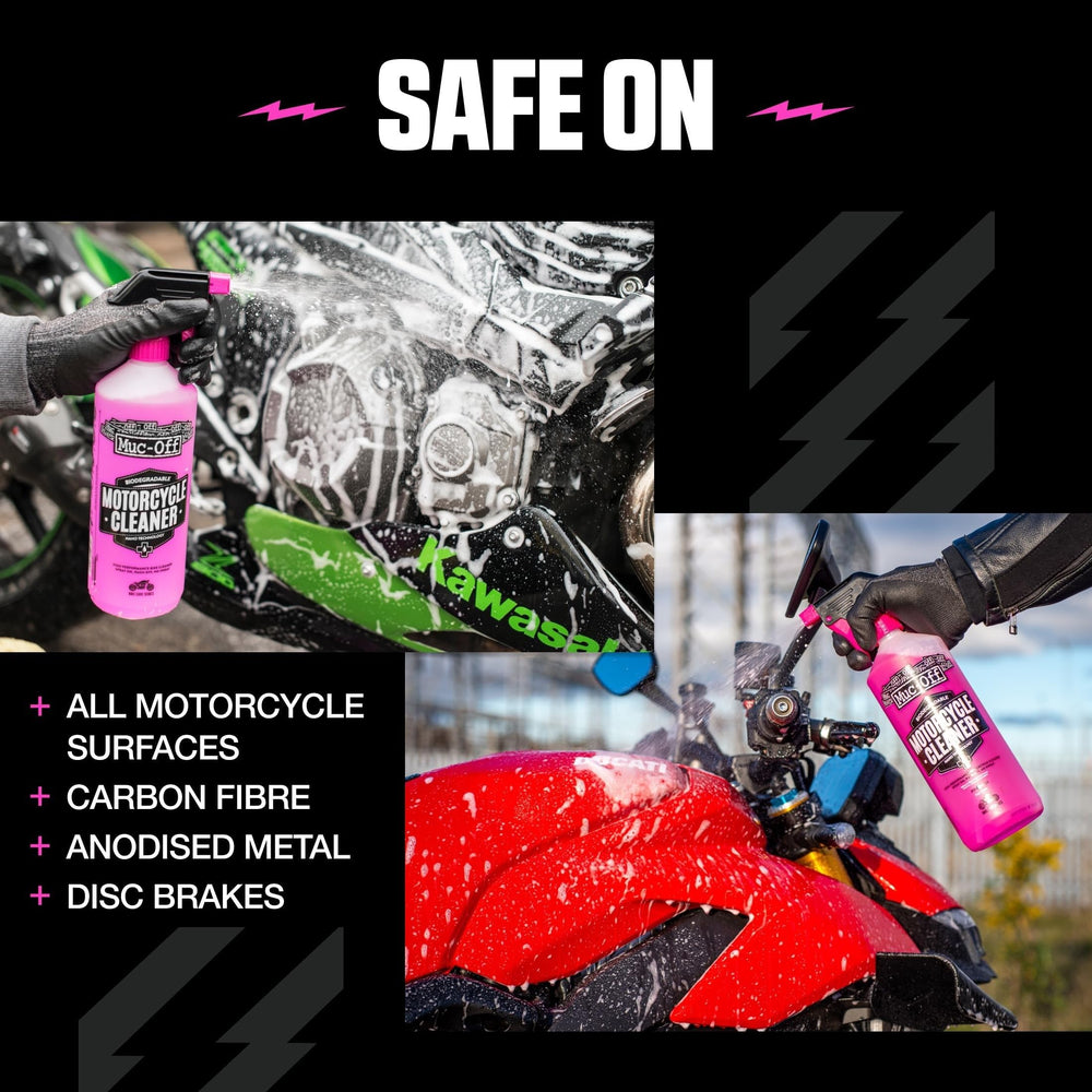 Image of Muc-Off label and ingredient panel showing biodegradable and solvent-free benefits