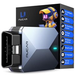 MUCAR BT200 MAX front view showing compact Bluetooth scanner and LED