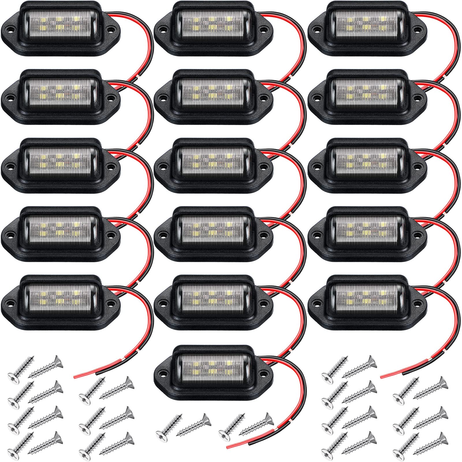 Mudder front view license plate light showing compact waterproof housing and clear beam