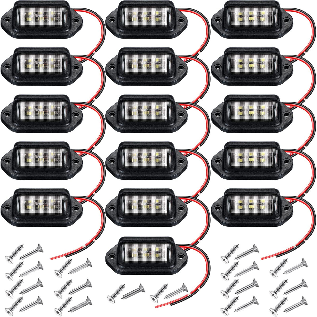 Mudder front view license plate light showing compact waterproof housing and clear beam
