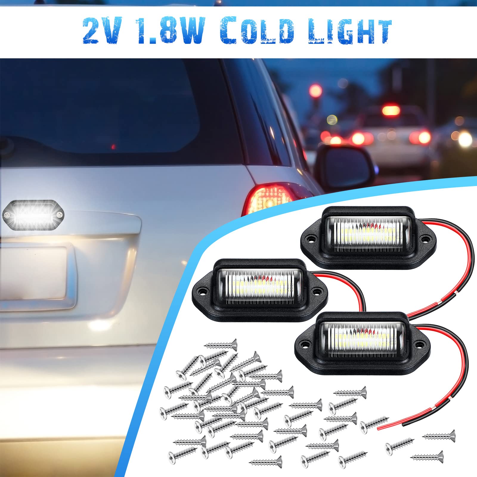 Mudder nighttime illumination demo showing bright cool-white light improving plate legibility