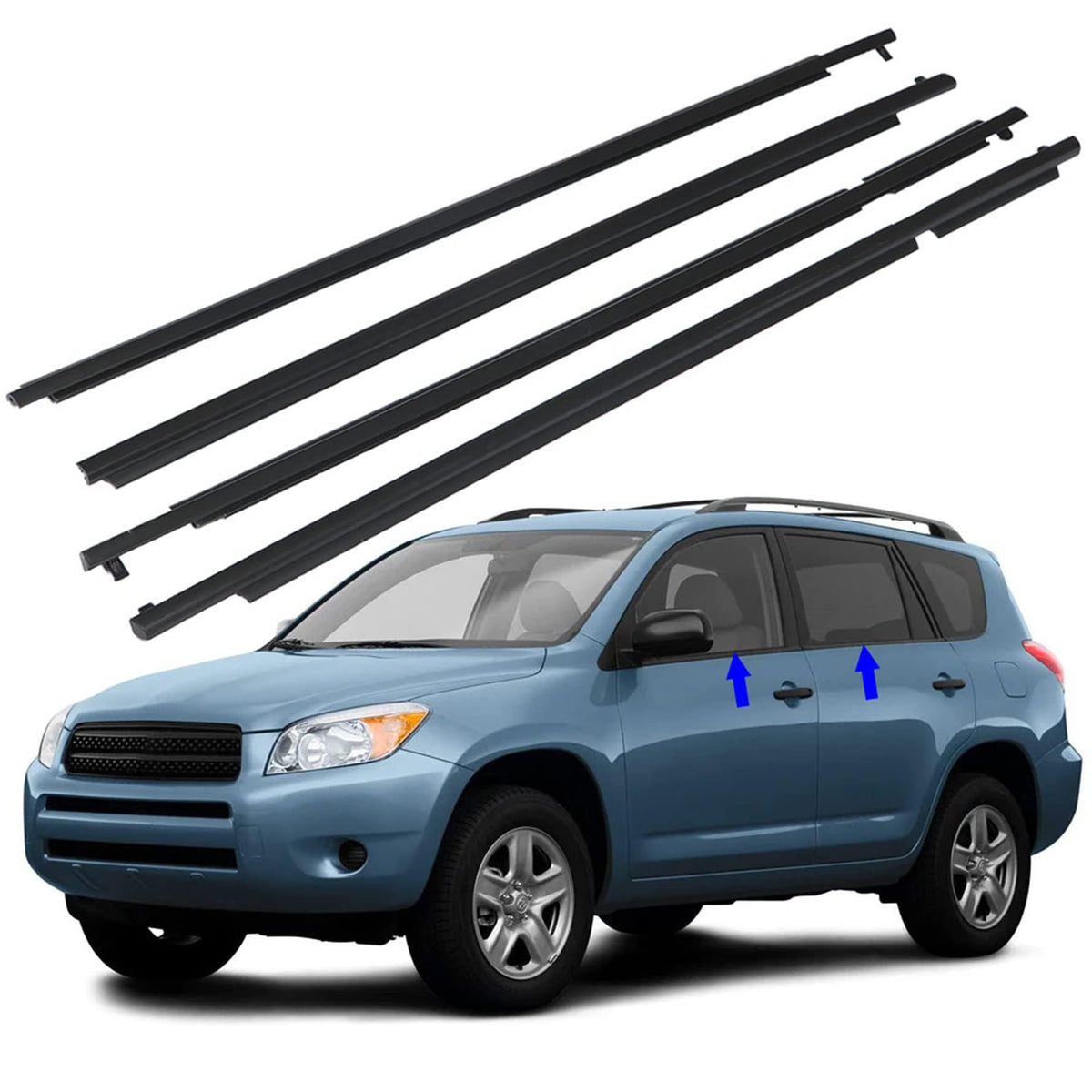 munirater front view of weatherstrip packaging showing fit for RA-V4 and easy replacement