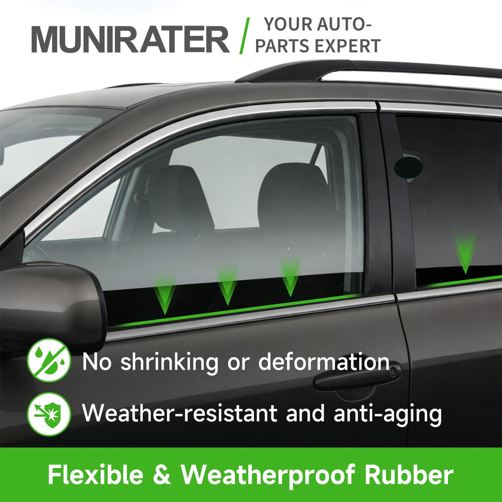 munirater outside weatherstrip installed on RA-V4 window, reducing wind noise benefit