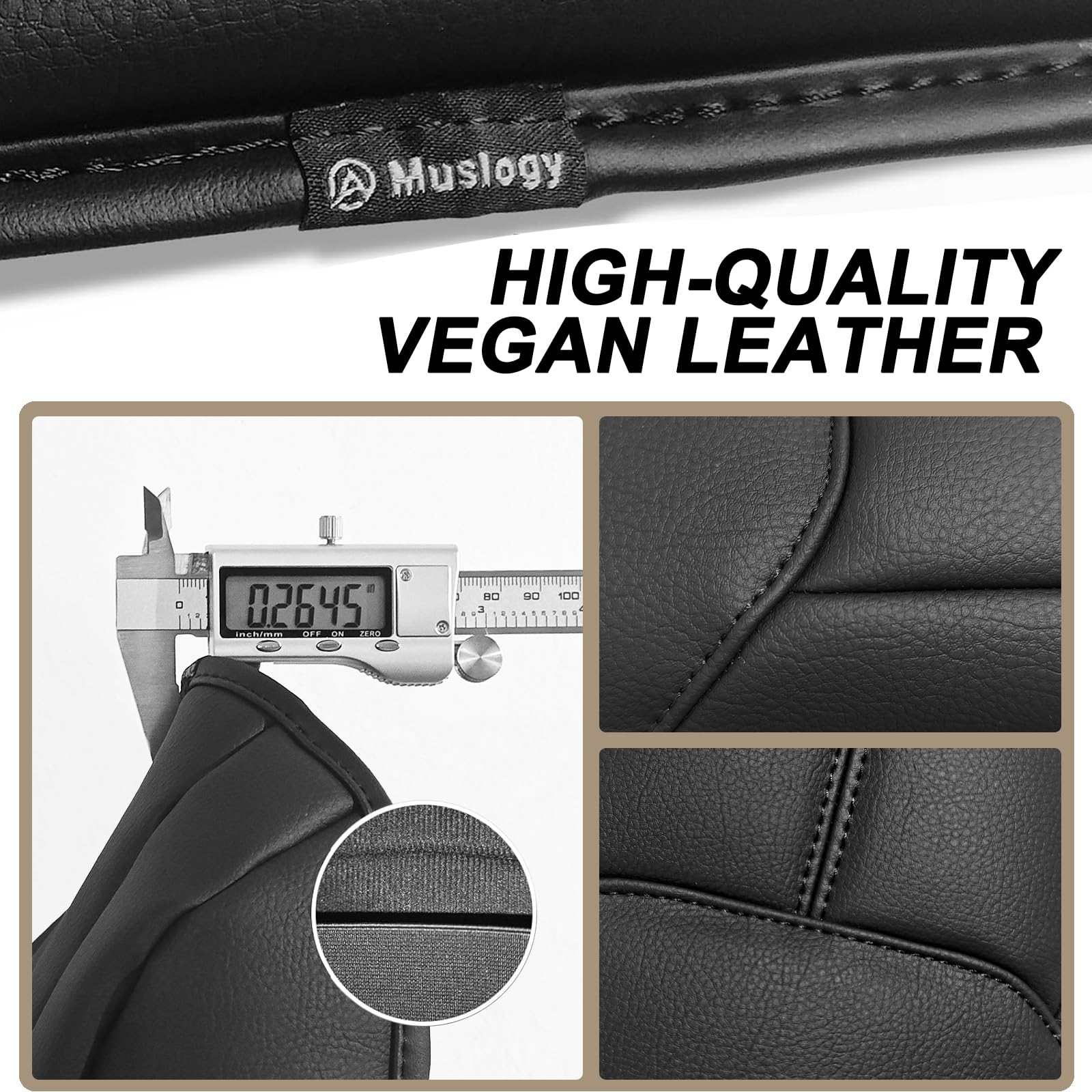Muslogy side profile displaying 0.2645-inch thickness for added cushioning