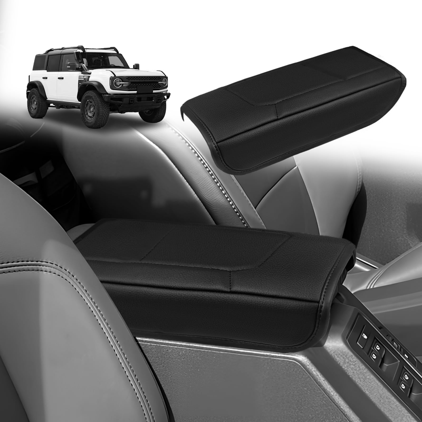 Muslogy front view of armrest cover showing fit and protection
