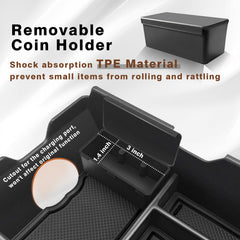 Muslogy close-up of removable coin insert for secure change organization and easy removal