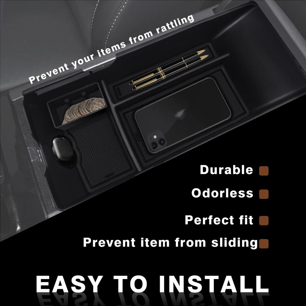 Muslogy detail of ABS tray and PVC mat texture for quiet, durable protection