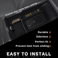 Muslogy detail of ABS tray and PVC mat texture for quiet, durable protection