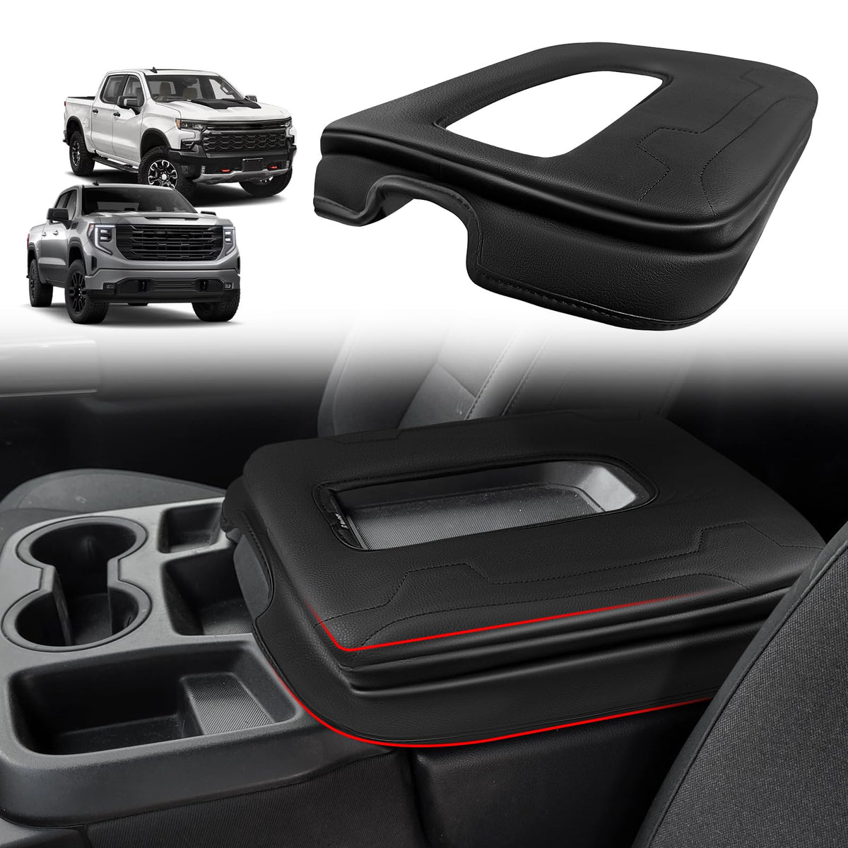 Muslogy front view of armrest cover showing fit and styling benefits