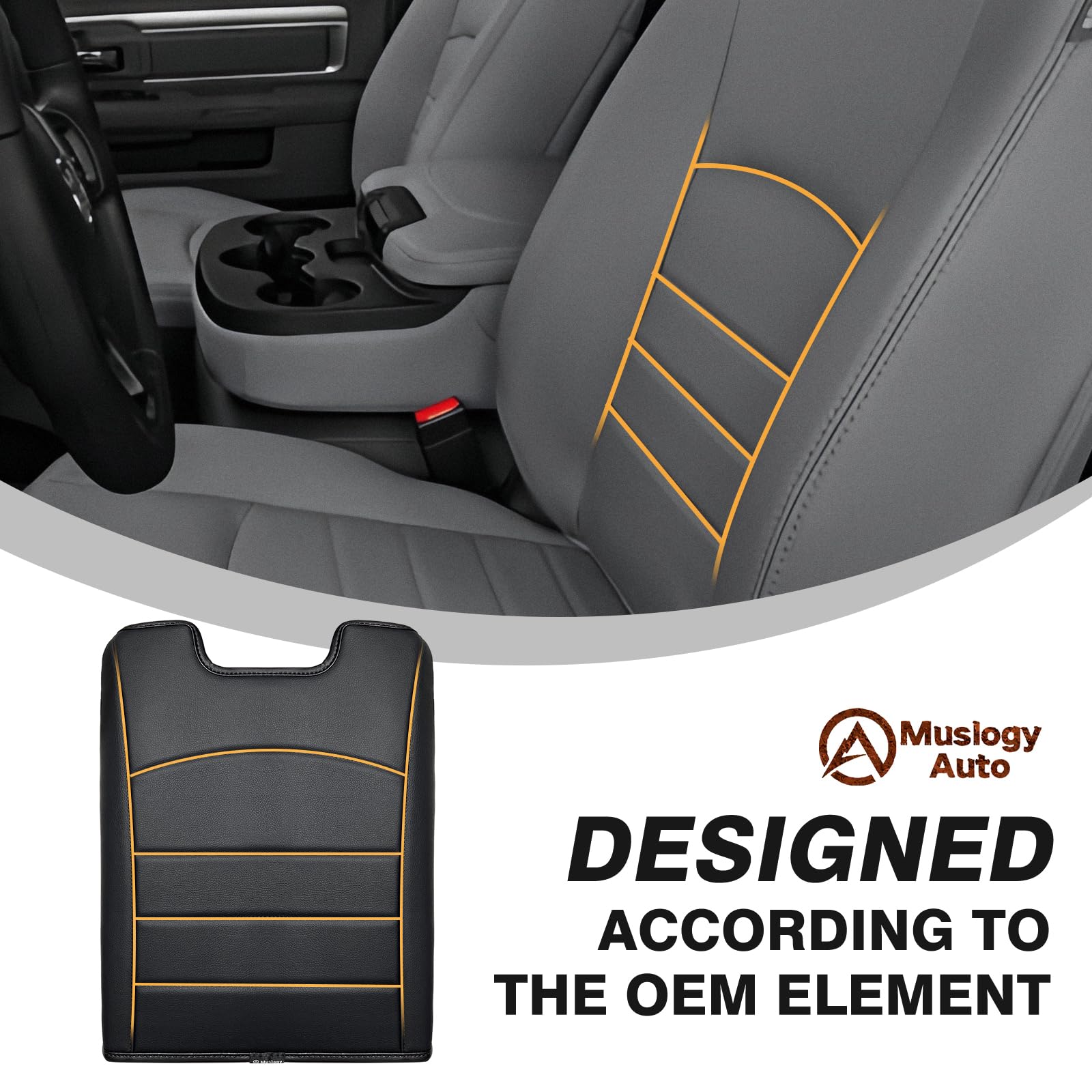 Muslogy in-use view with driver resting elbow for added comfort