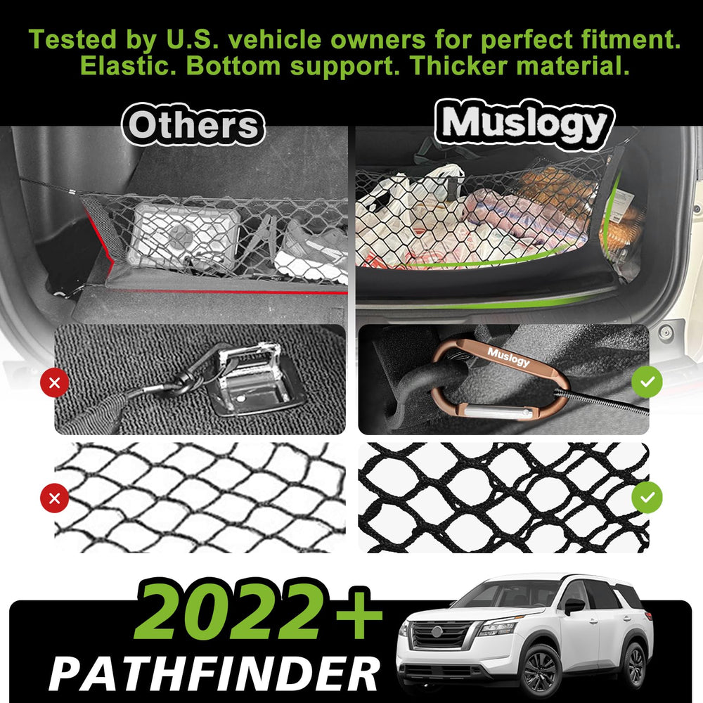 Muslogy installed in Pathfinder trunk illustrating tidy cargo benefit