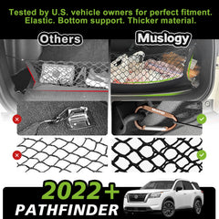 Muslogy installed in Pathfinder trunk illustrating tidy cargo benefit