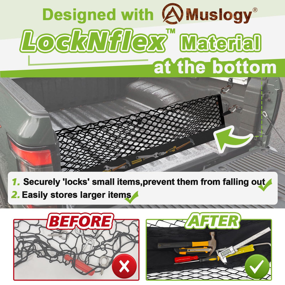 Muslogy iron carabiner clip detail demonstrating strong load support