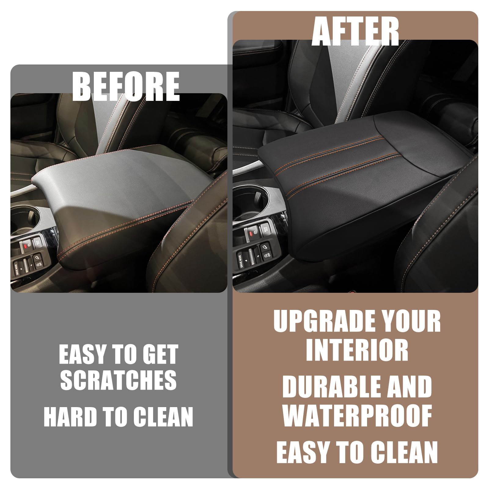 Muslogy orange trim detail adding visible style and coordinated cabin accent