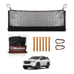 Muslogy front packaging showing the cargo net and fitment benefits