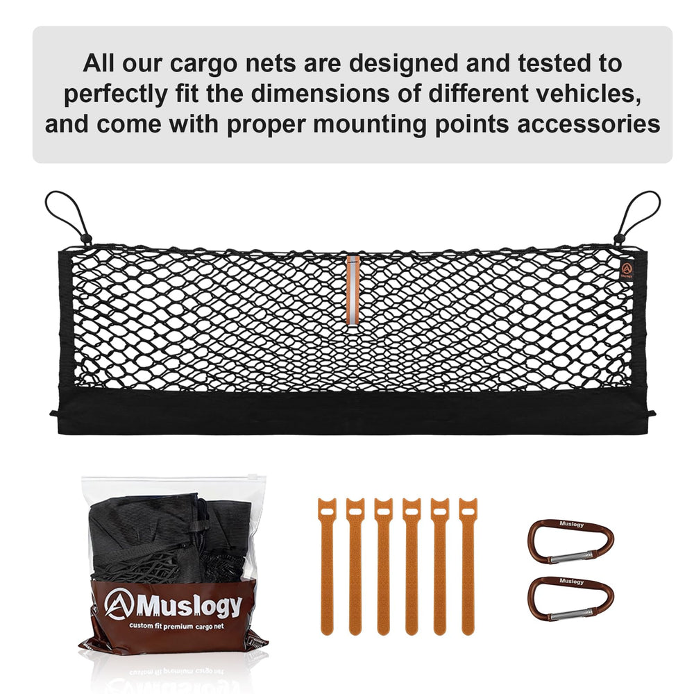 Muslogy net beside ruler showing compact folded size for storage convenience