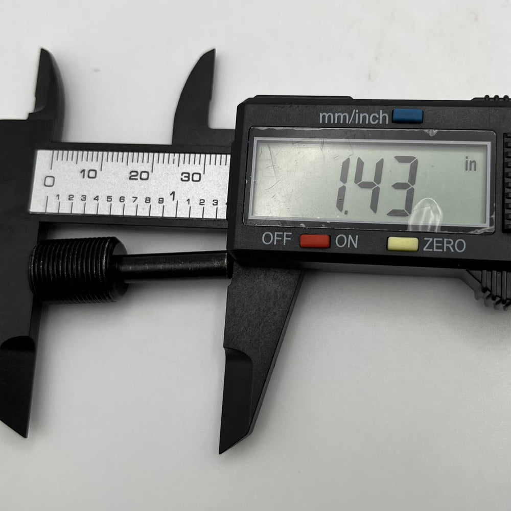 MUUP die starter in use aligning a muzzle device for accurate hand-threading