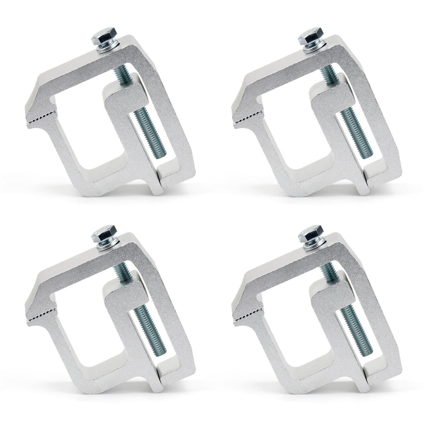 MXSAG clamp front face showing silver finish and secure fit benefit