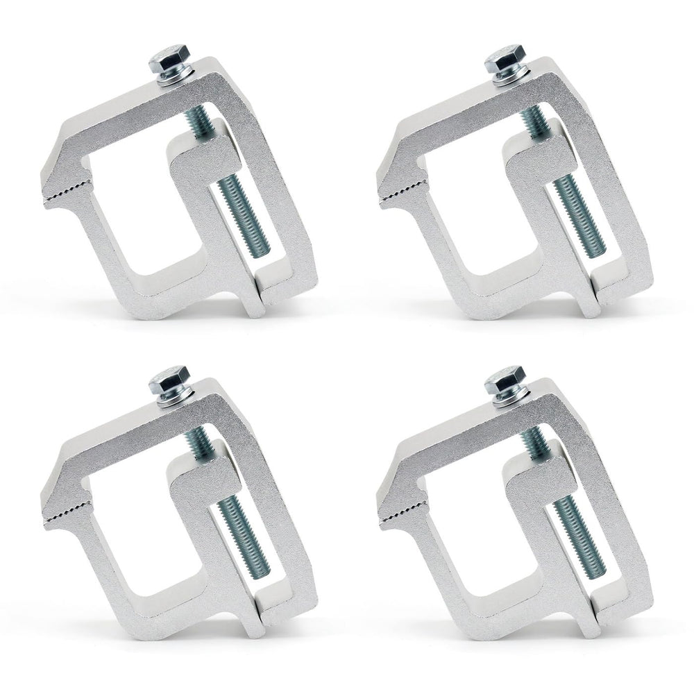 MXSAG clamp front face showing silver finish and secure fit benefit
