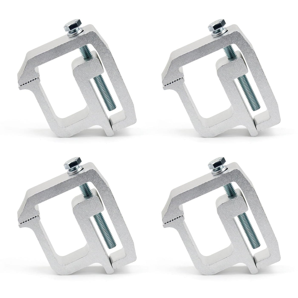 MXSAG clamp front face showing silver finish and secure fit benefit