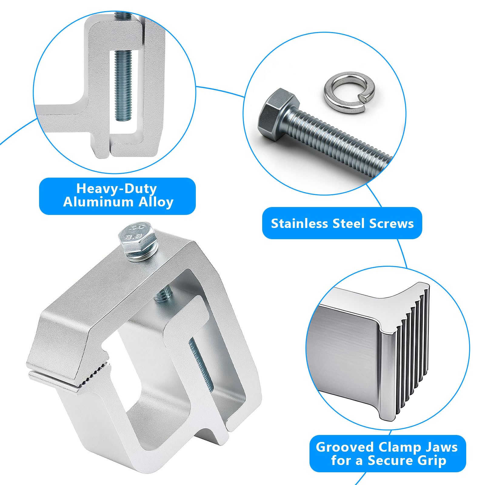 MXSAG clamp next to ruler showing compact size for easy installation