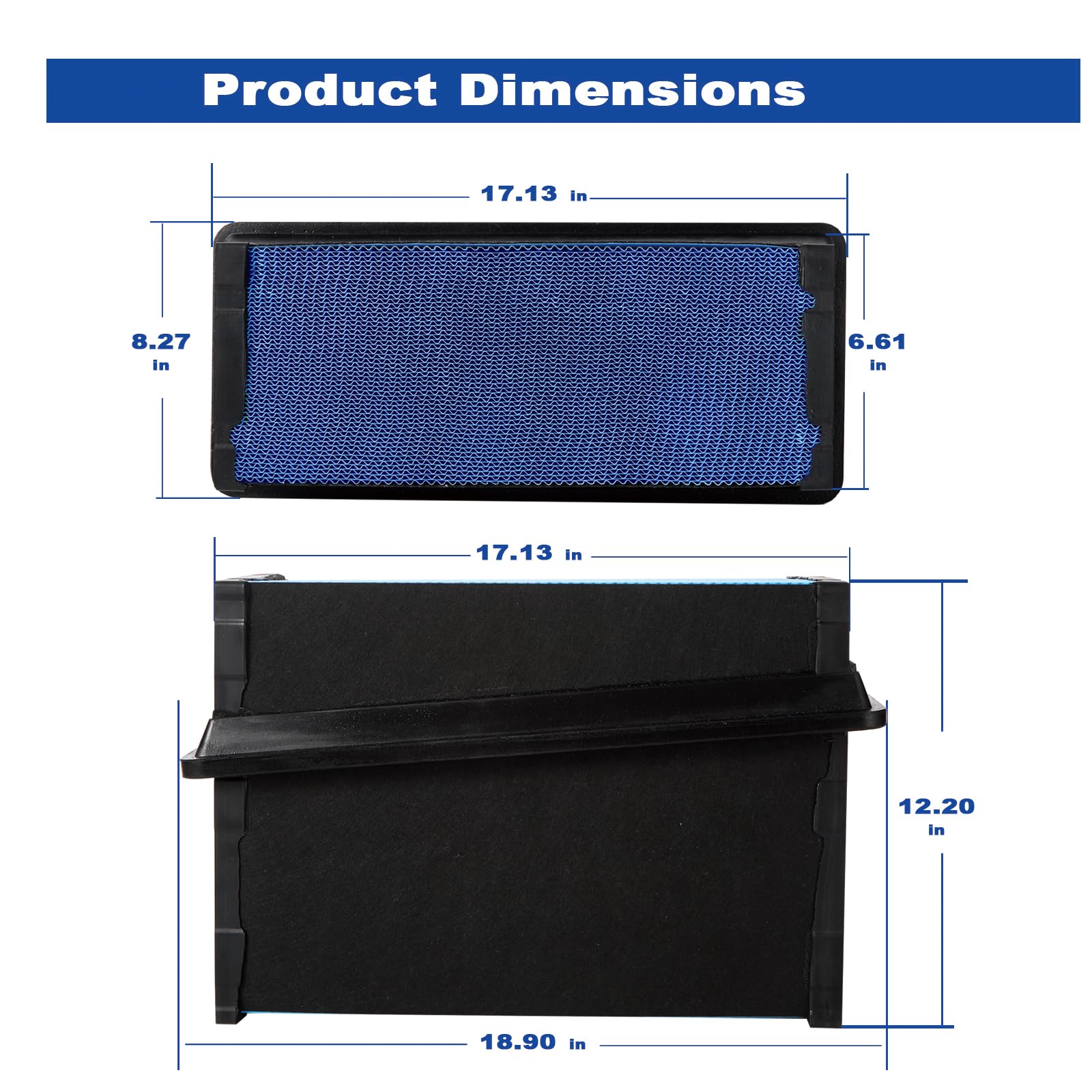 MYLSAUTO filter beside ruler showing dimensions for correct fitment benefit