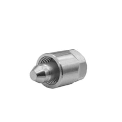 Mysttoo cap installed on engine injector port demonstrating leak prevention benefit