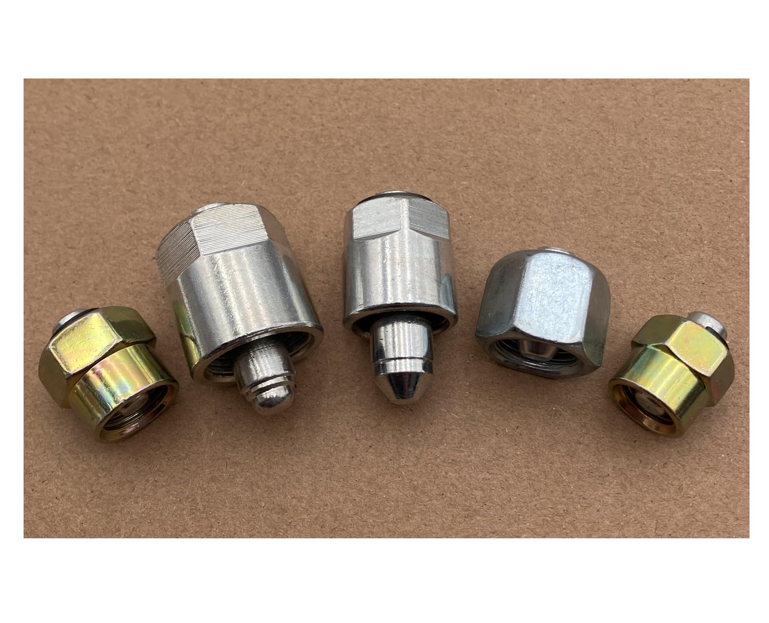 Mysttoo front view of 5-piece injector cap set, secure fit benefit