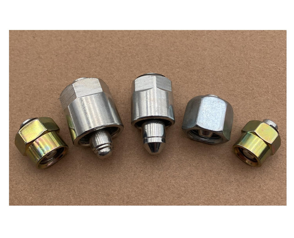 Mysttoo front view of 5-piece injector cap set, secure fit benefit
