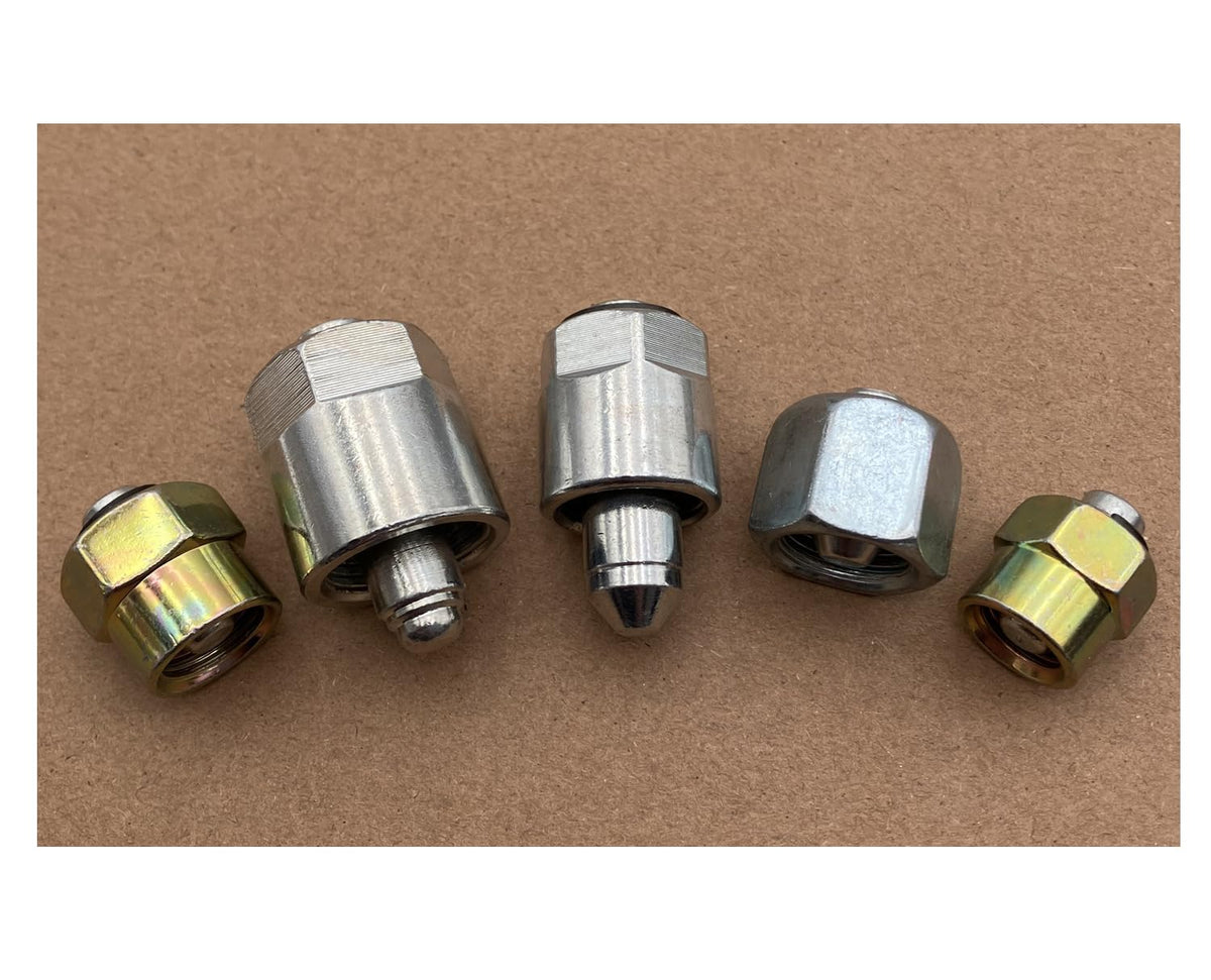 Mysttoo front view of 5-piece injector cap set, secure fit benefit