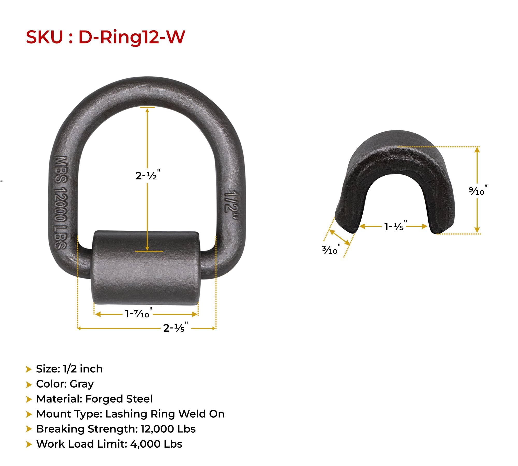Mytee Products D ring loaded with chain showing secure load connection benefit