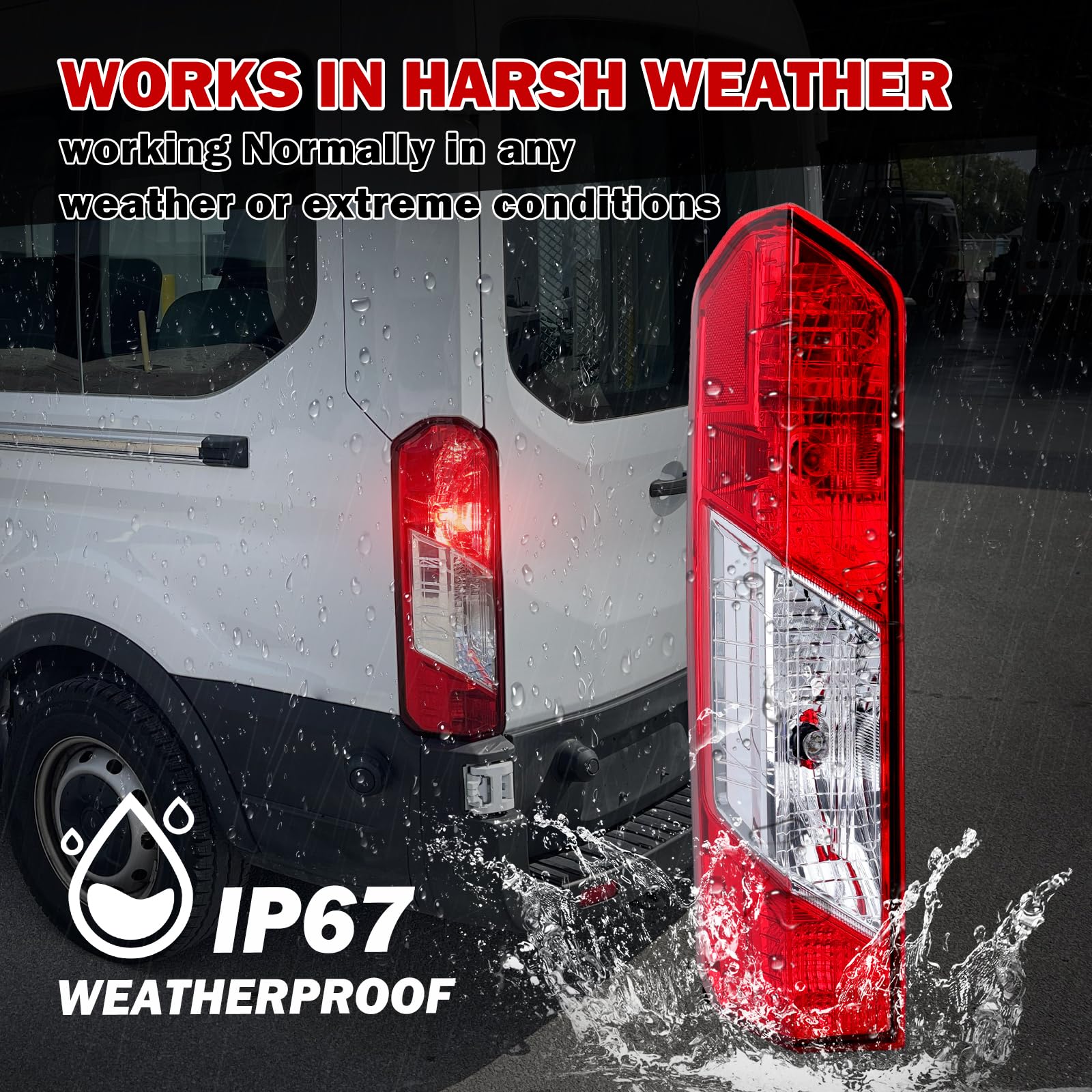 MZORANGE tail light installed on a Ford Transit demonstrating correct fit