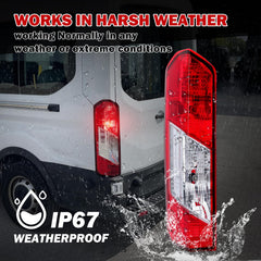 MZORANGE tail light installed on a Ford Transit demonstrating correct fit