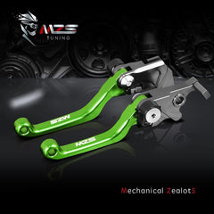 MZS levers installed on handlebar illustrating compact profile and better thumb access
