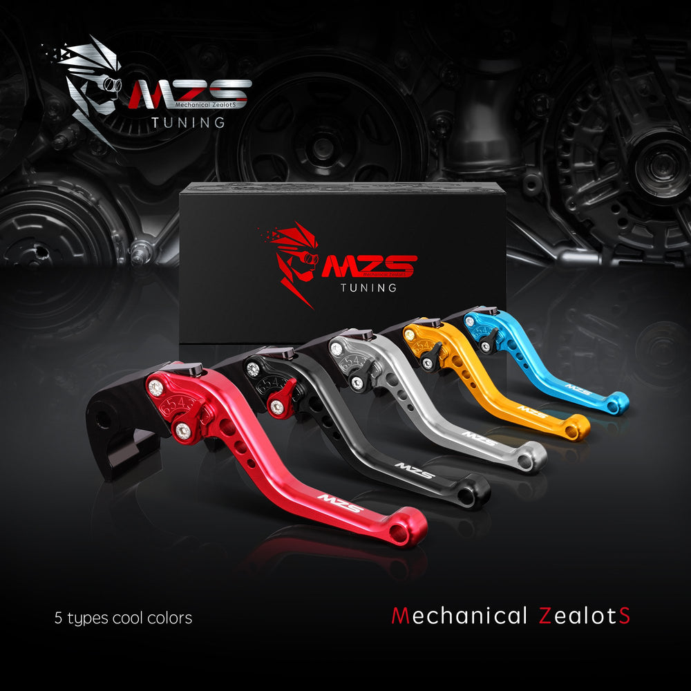 MZS levers installed on sport motorcycle showing improved ergonomics and confident braking