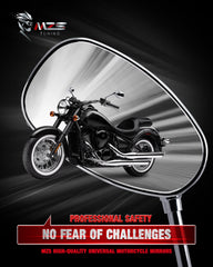 MZS mirror close-up of ABS housing and aluminum stem for durable protection