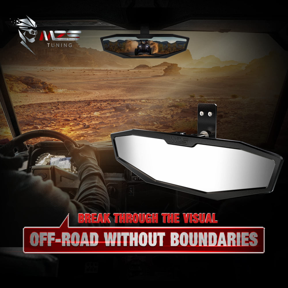MZS mirror in off-road lifestyle scene boosting rider awareness on trails