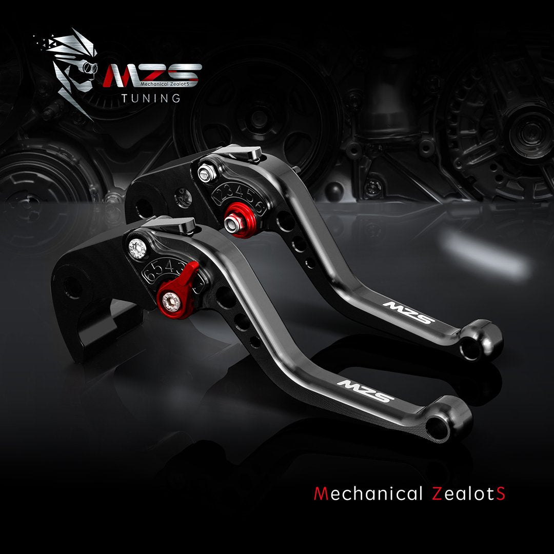 MZS lever held in hand for scale showing compact short-reach design and better one-finger control