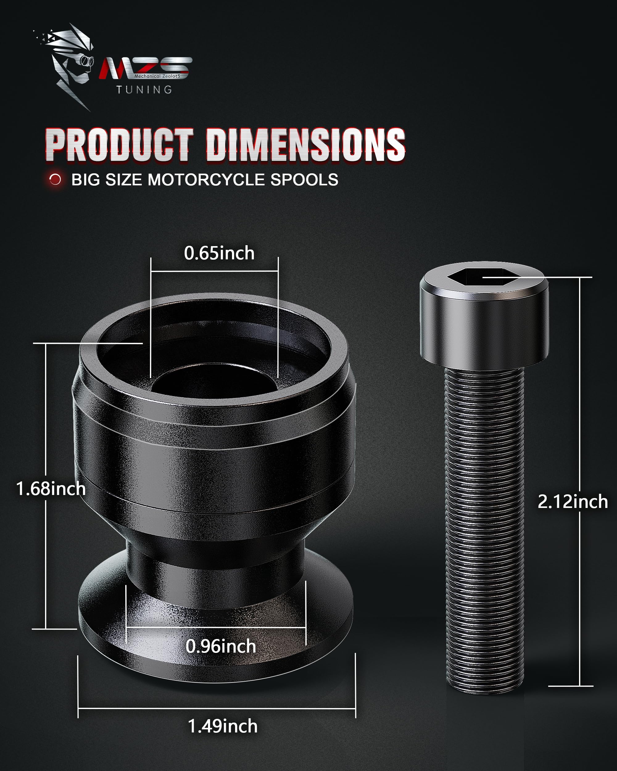 MZS packaged spools and label showing complete kit and included hardware