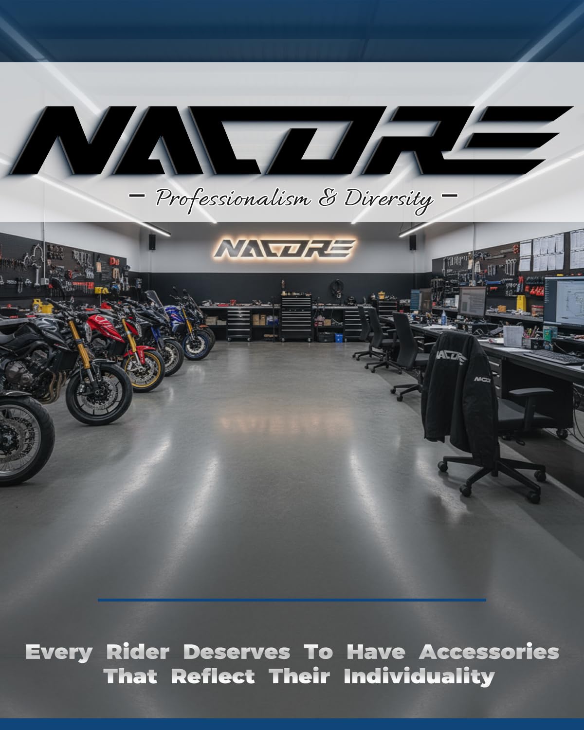 NACORE installed on pit bike lifestyle shot showing updated stealth look