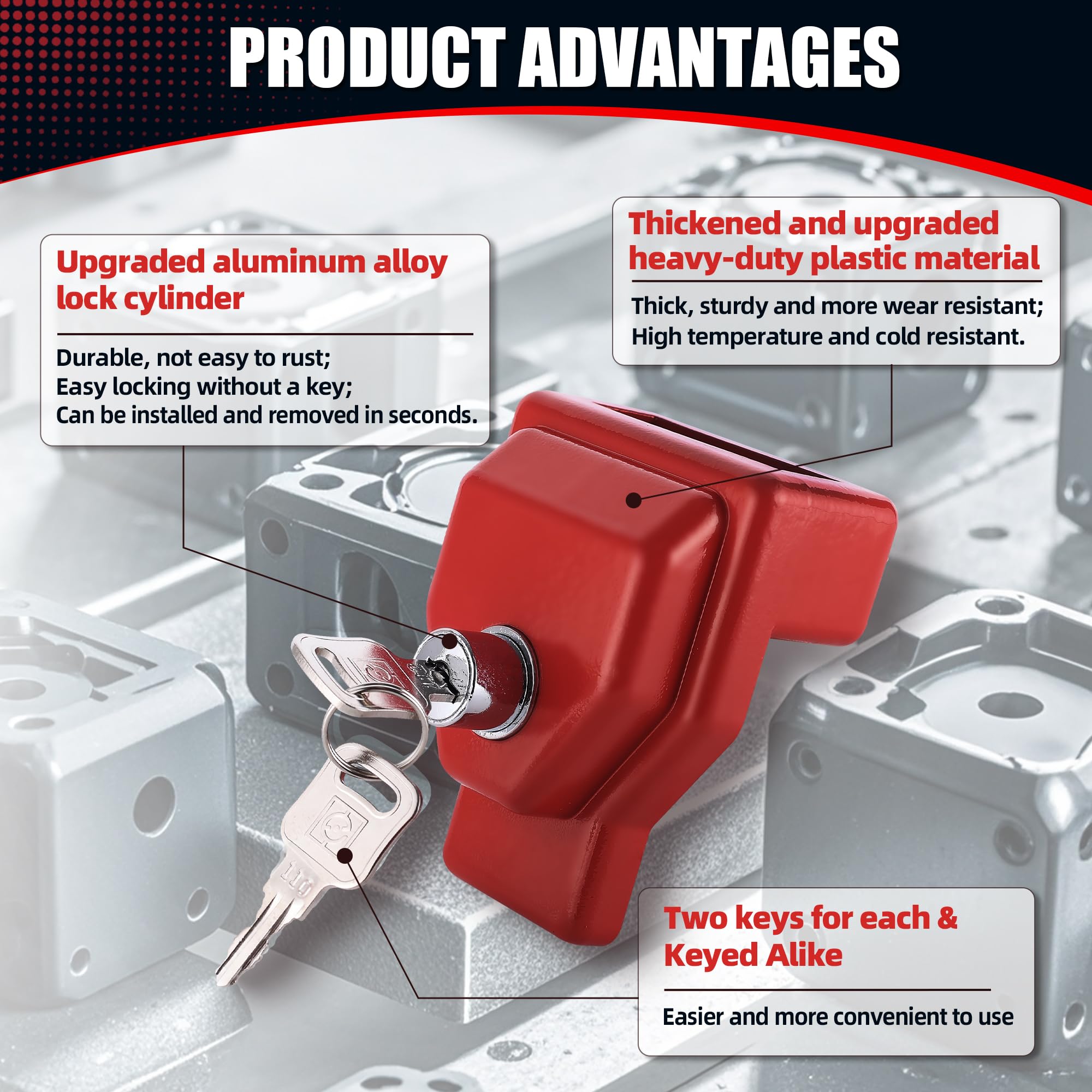 NAKANEKO installed on a trailer gladhand preventing coupling for theft deterrence