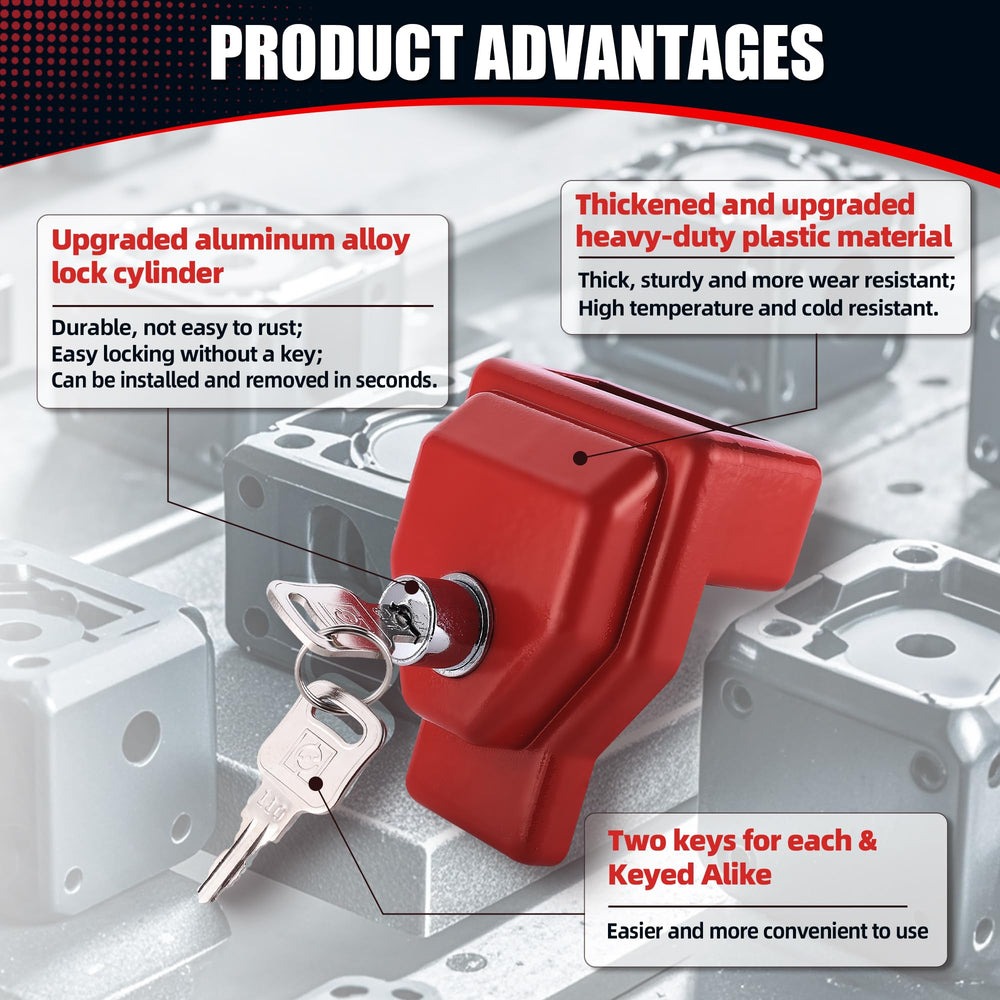 NAKANEKO installed on a trailer gladhand preventing coupling for theft deterrence