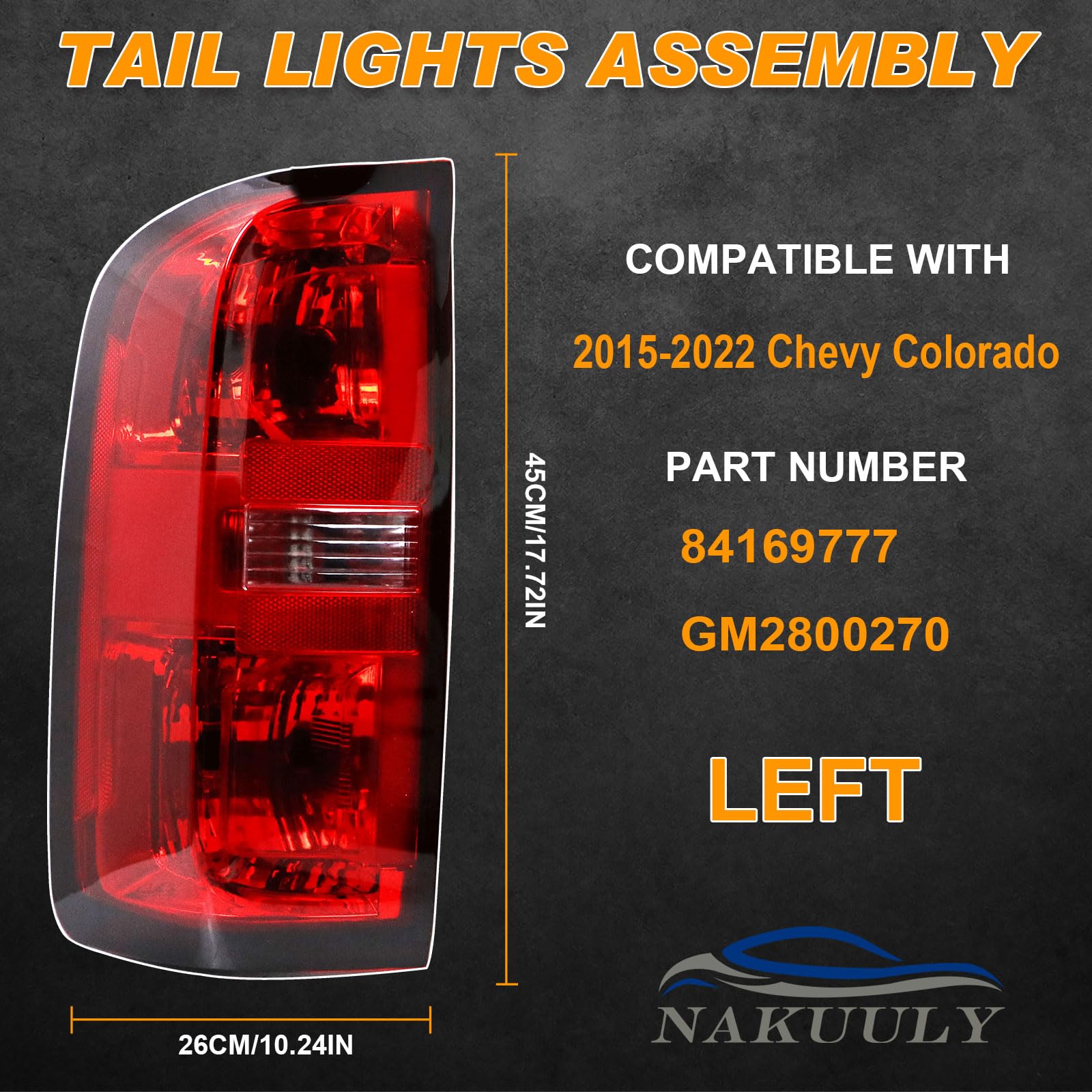 Nakuuly left tail light rear harness detail showing easy installation benefit