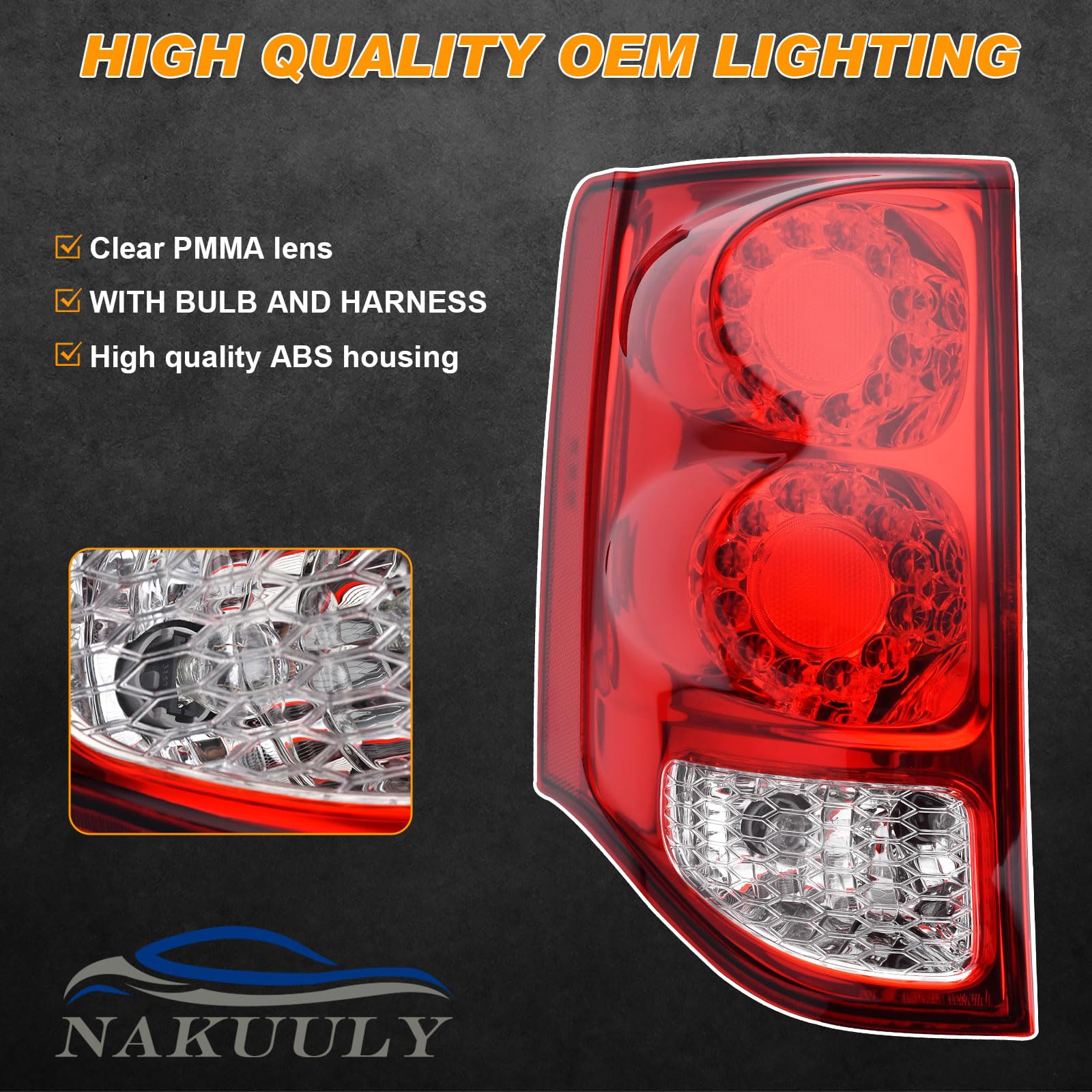Nakuuly halogen reverse bulb view showing included 3157 bulb for backup