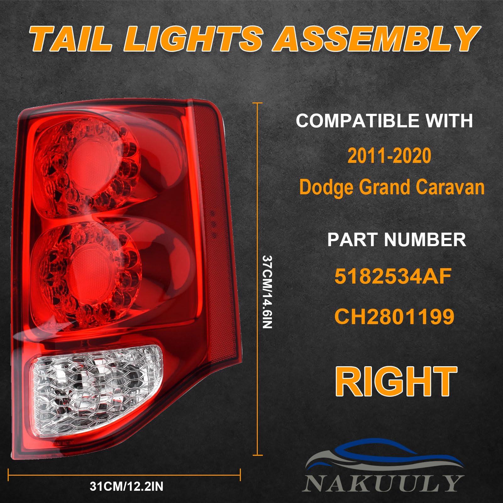 Nakuuly tail light side profile highlighting chrome housing and lens benefit