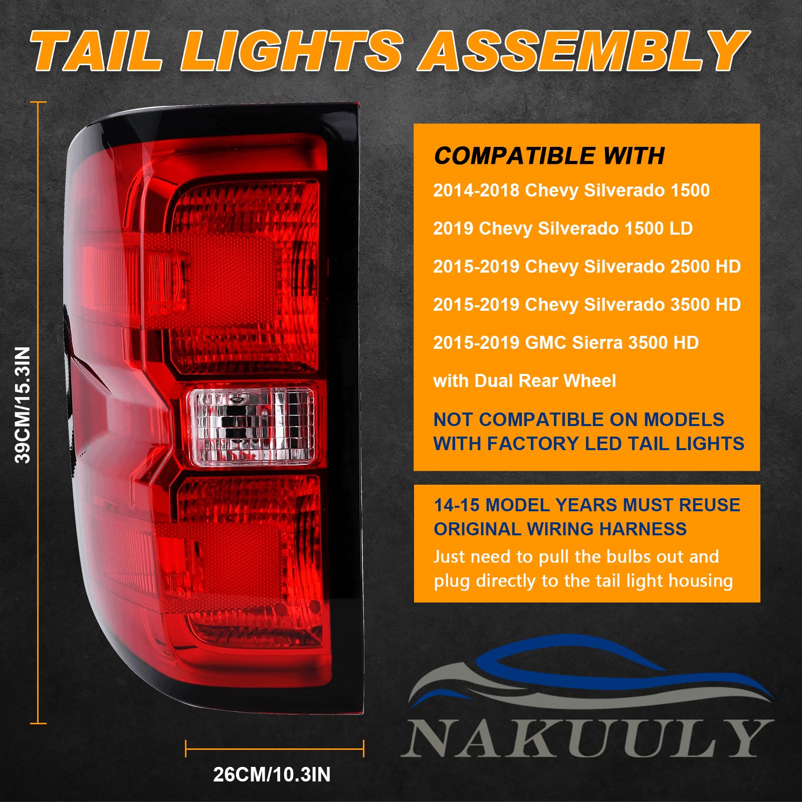 Nakuuly right taillight rear harness detail illustrating plug-and-play connection
