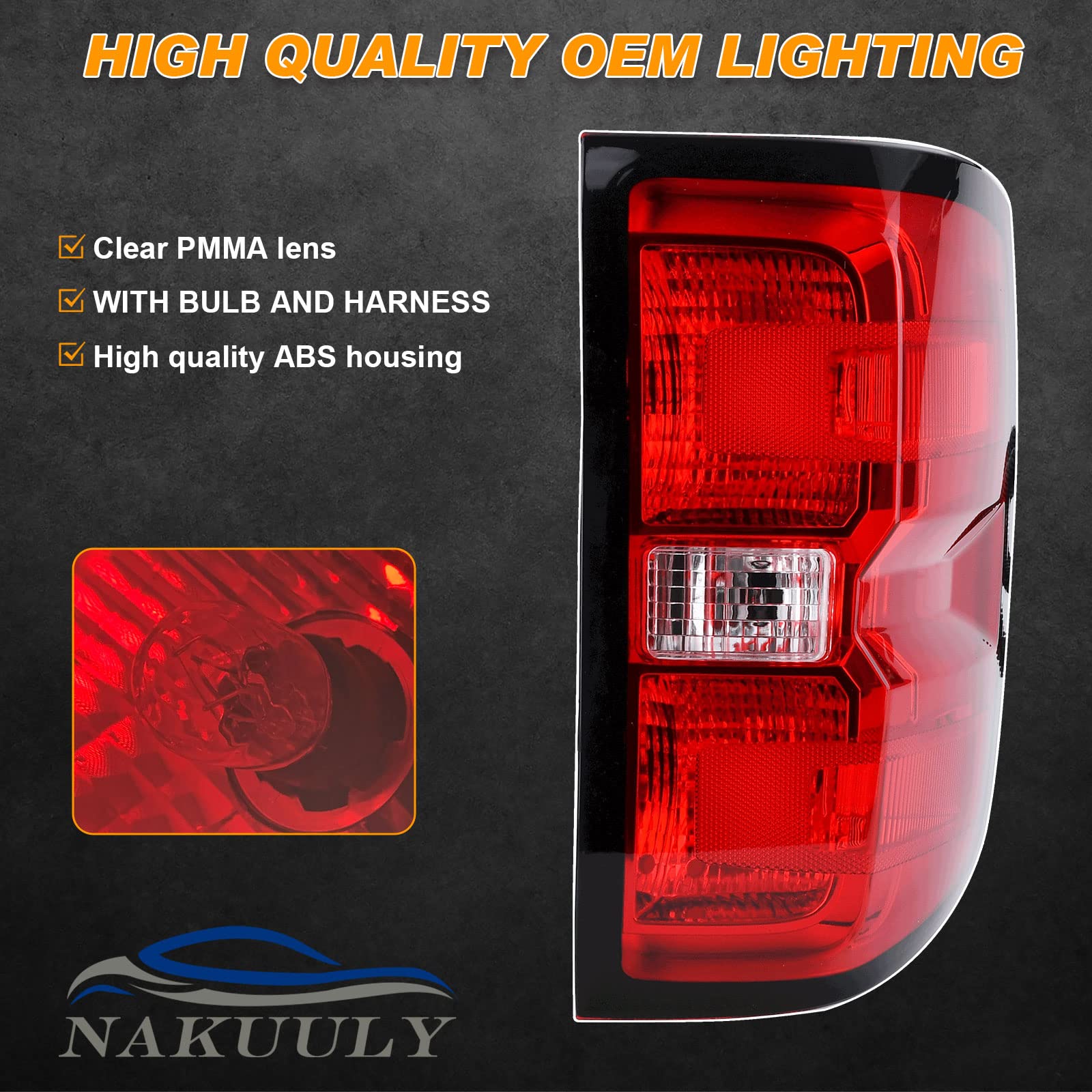 Nakuuly right taillight packaging and label for quick identification and arrival